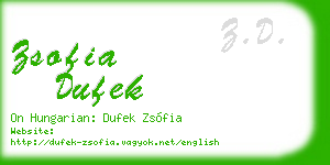 zsofia dufek business card